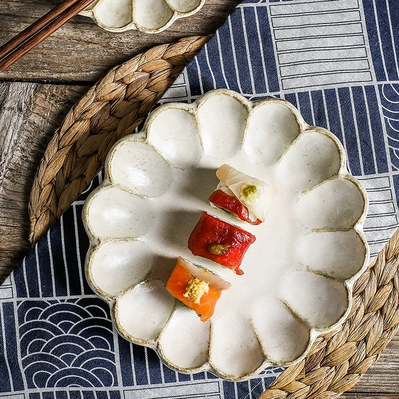 Handmade ceramic plate with organic texture - perfect for special occasions