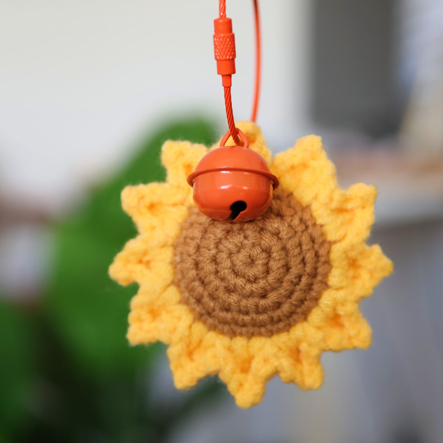 Handmade Sunflower Macrame Wire Keychain, Bag Charm, Home Decor