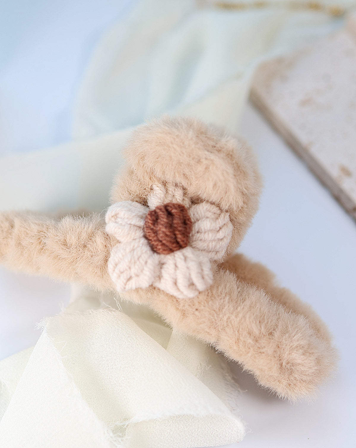 Flower Fuzzy Hair Clip
