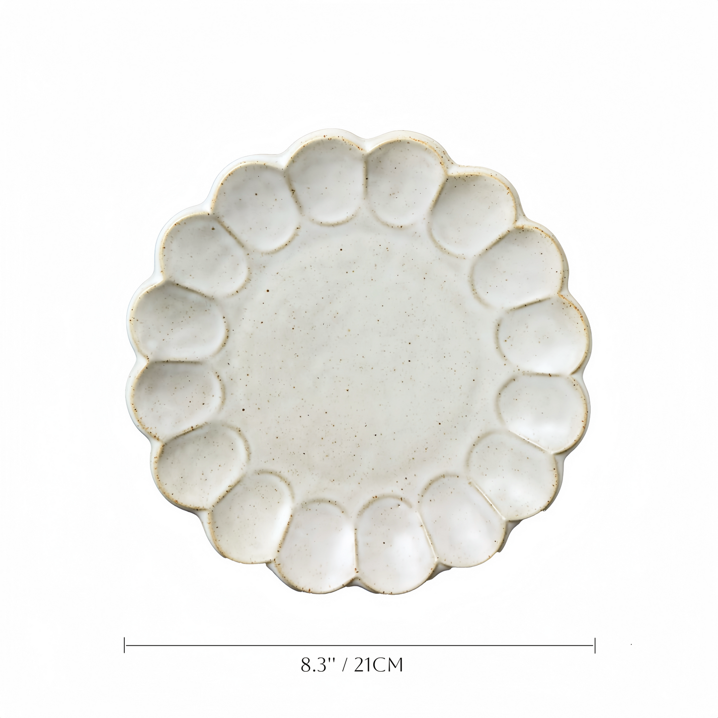 Unique ceramic dish with natural imperfections from handcrafting