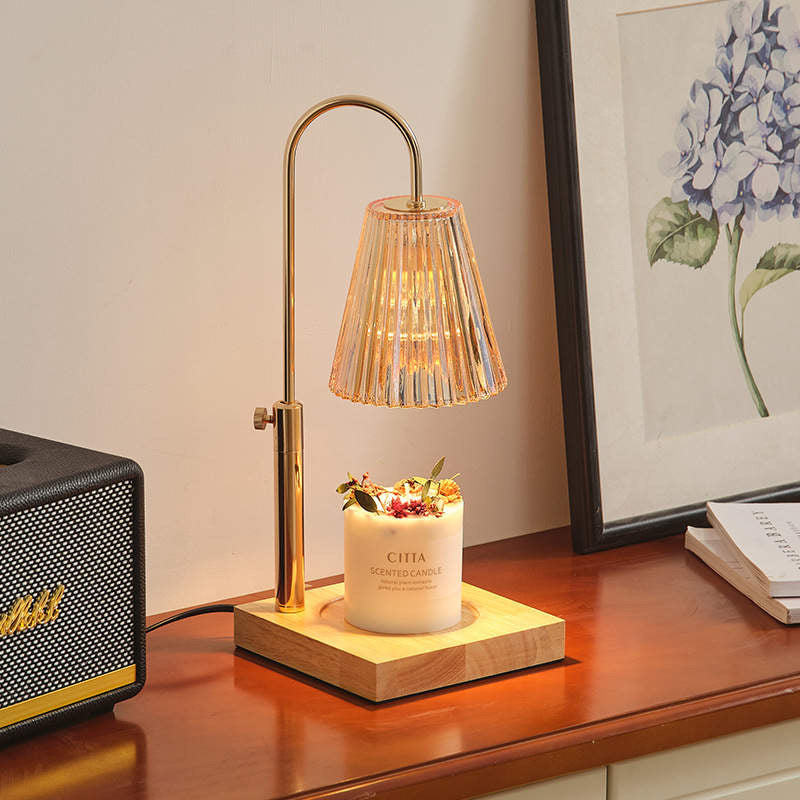 Front view of the Candle Warmer Lamp, showcasing its vintage design and modern style.
