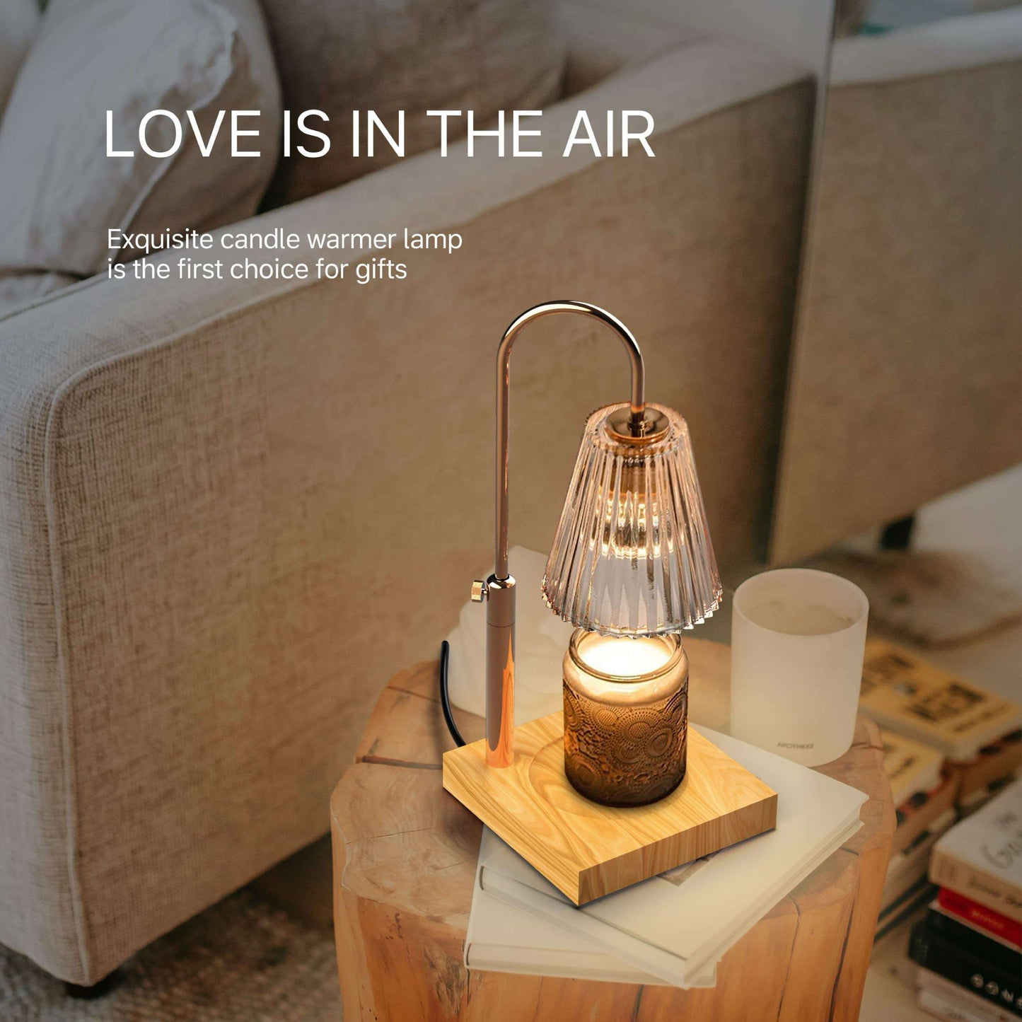 Candle Warmer Lamp with timer settings (2H, 4H, 8H) for enhanced safety and convenience.