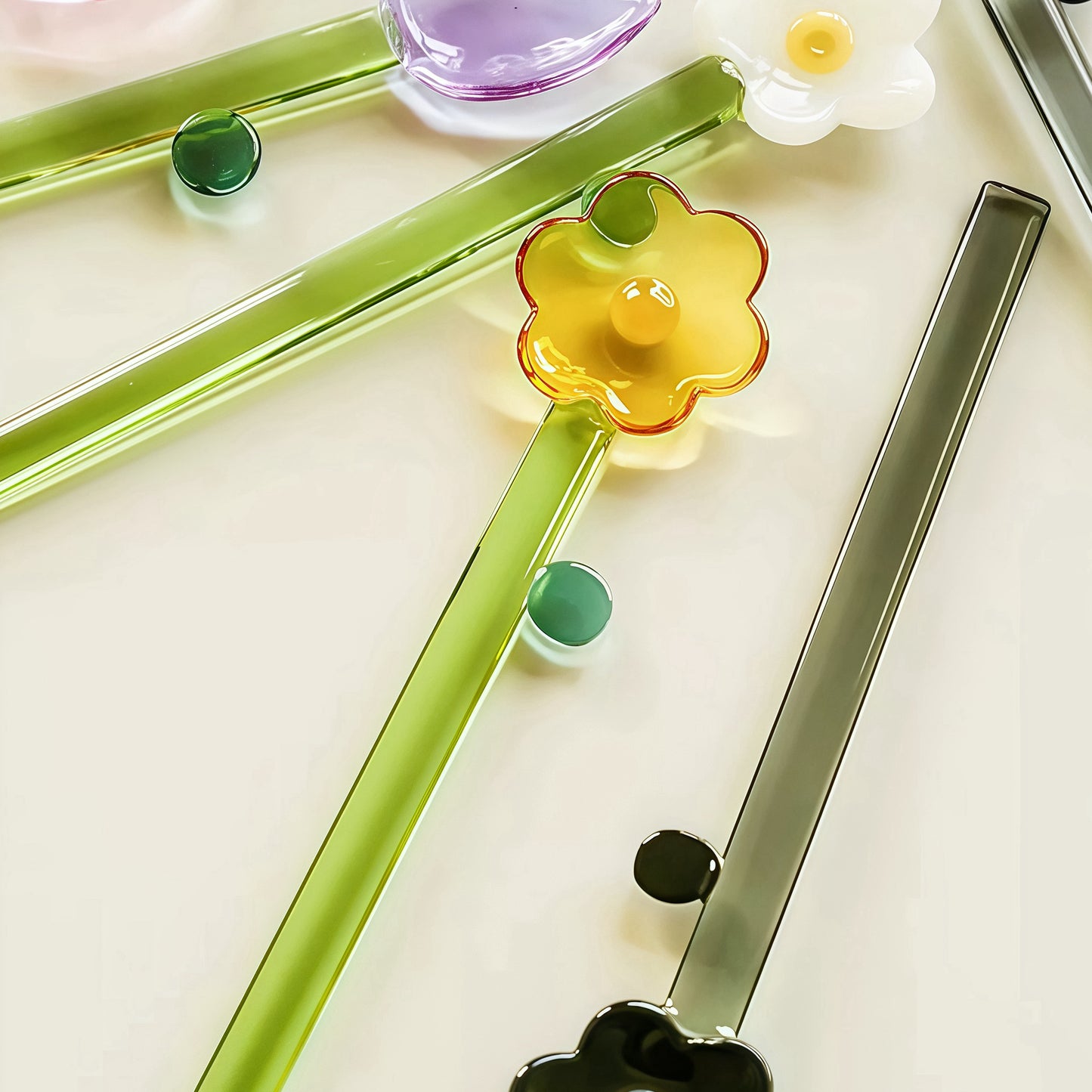 Close-up of the unique design and craftsmanship of the Wvii glass