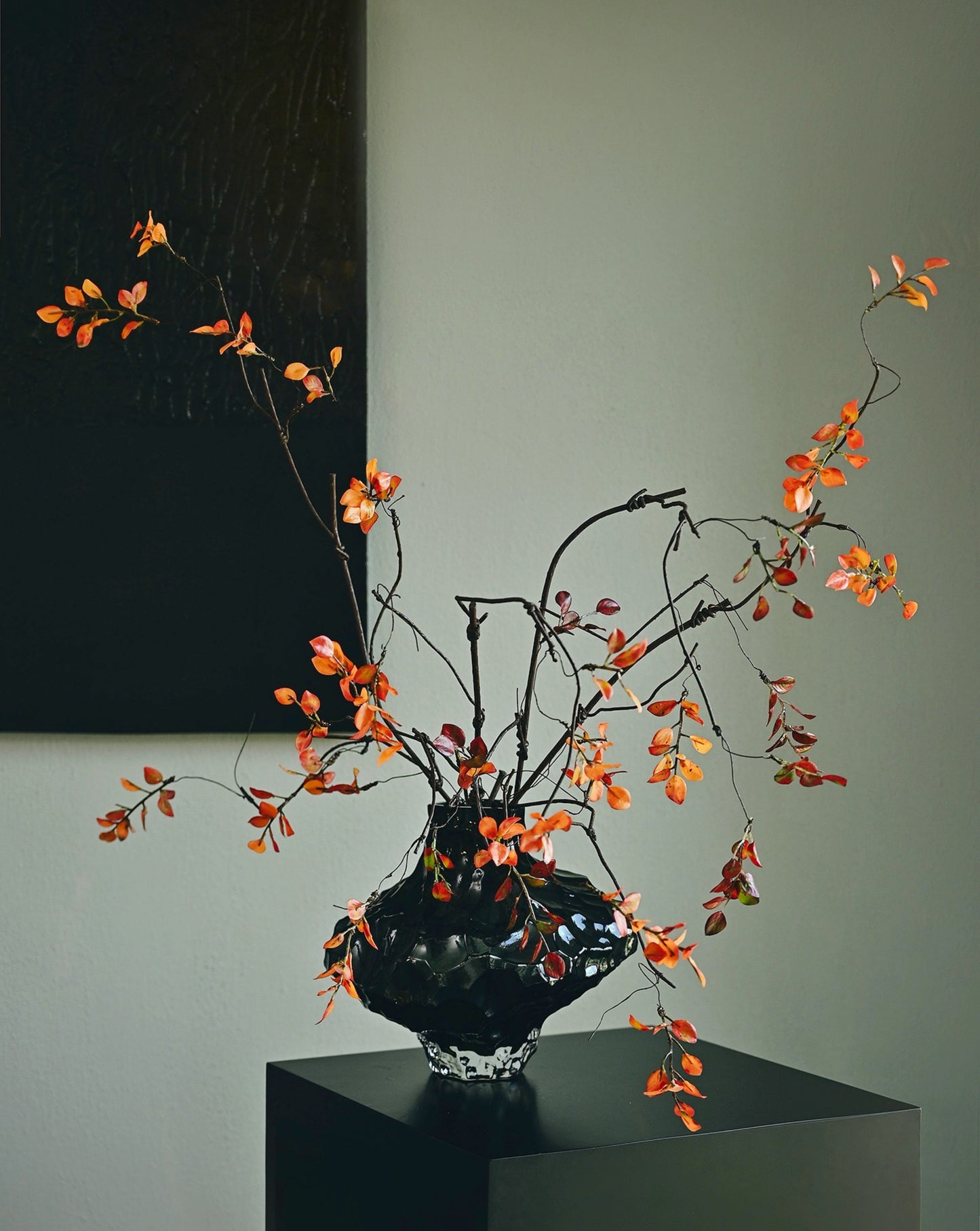 Handcrafted glass vase inspired by Norway's canyons, a unique piece of art for your home.