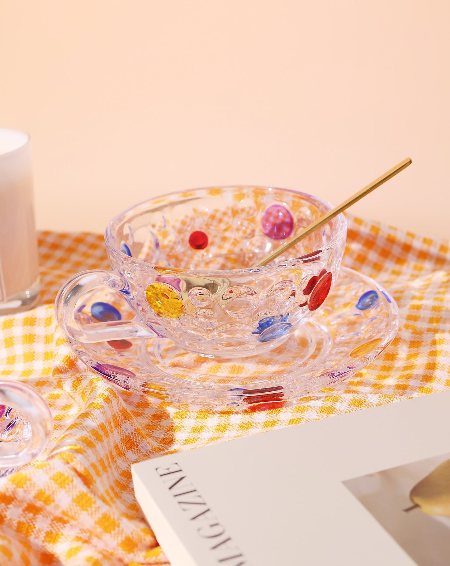 Polka Dot Cup Set as part of a stylish table setting, adding charm to any occasion.