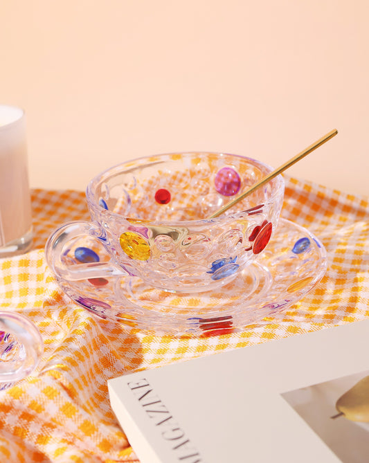Polka Dot Cup Set as part of a stylish table setting, adding charm to any occasion.