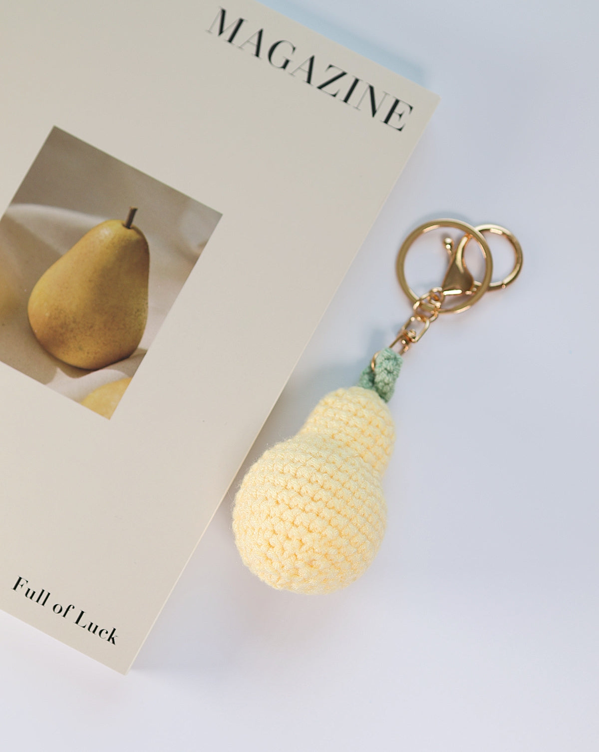 Handmade Pear Macrame Keychain, Bag Charm