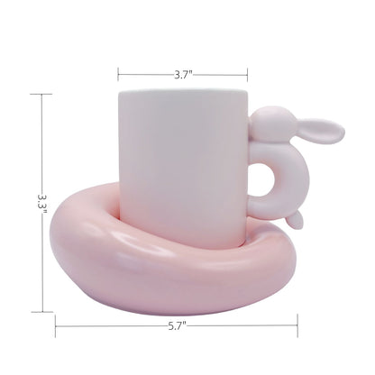 Pink Bunny Cup & Saucer Set