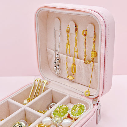 Pink Travel Jewelry Organizer