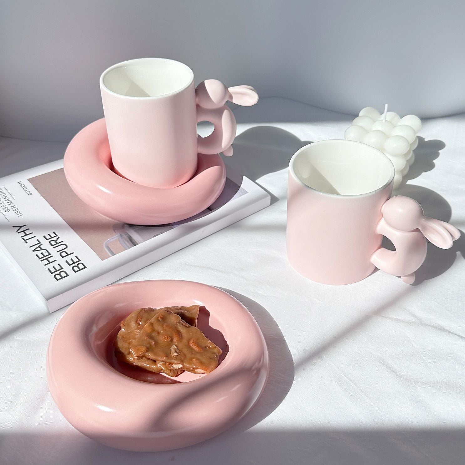 Pink Rabbit Cup Pink Bunny Cup & Saucer Set – Orand