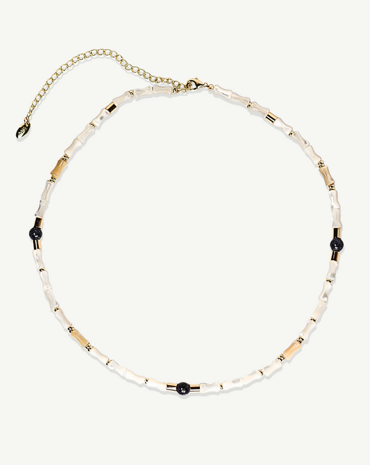 MOTHER OF PEARL BAMBOO NECKLACE