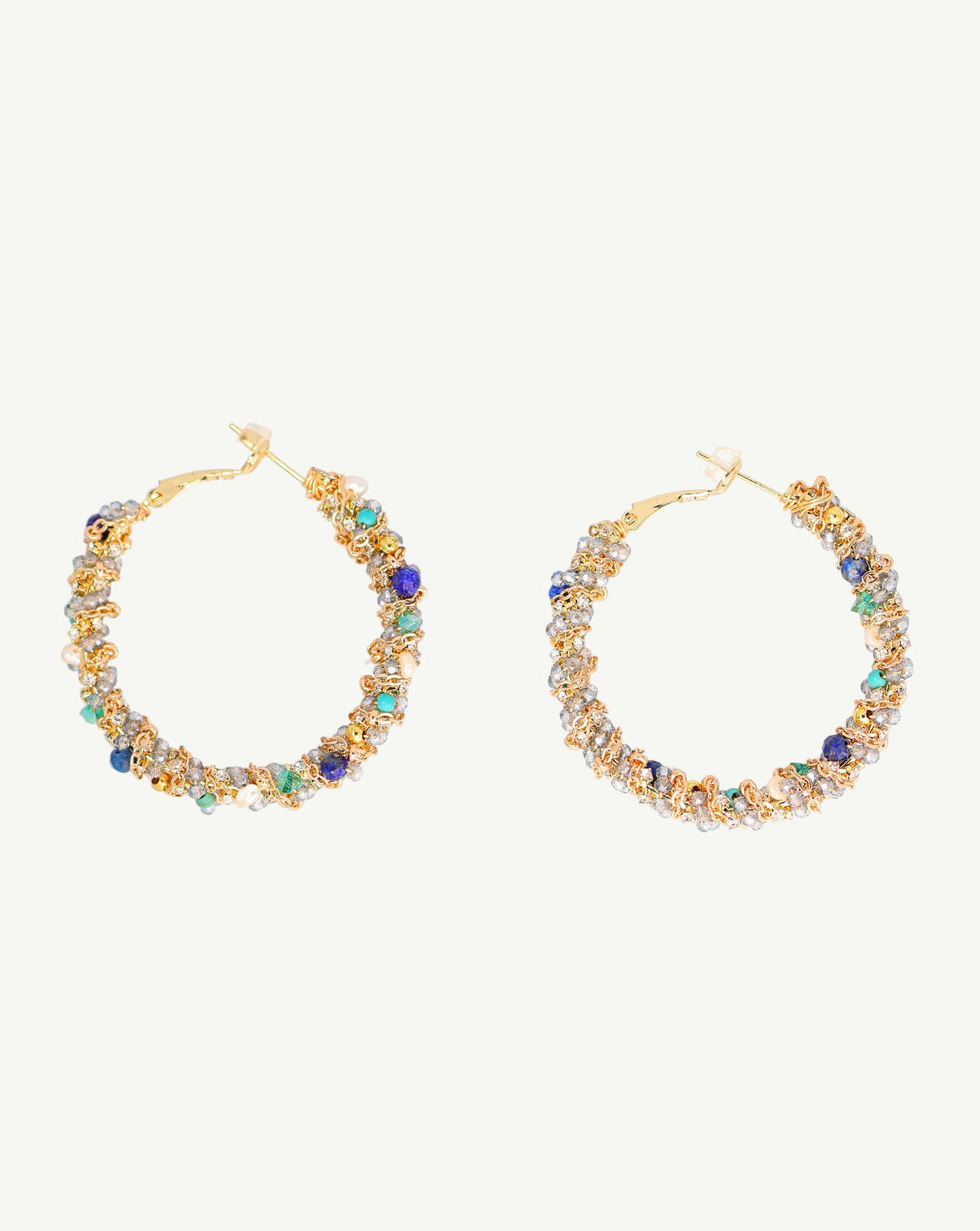 MULTI GEMSTONE & CRYSTALS DAZZLING HOOPS