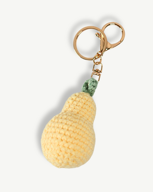 Handmade Pear Macrame Keychain, Bag Charm, Home Decor