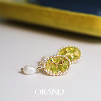 FLORAL VINTAGE PERIDOT EARRINGS