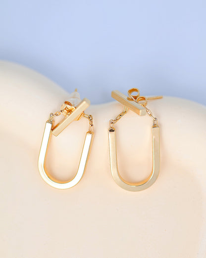 GEOMETRIC ARC DANGLE EARRINGS