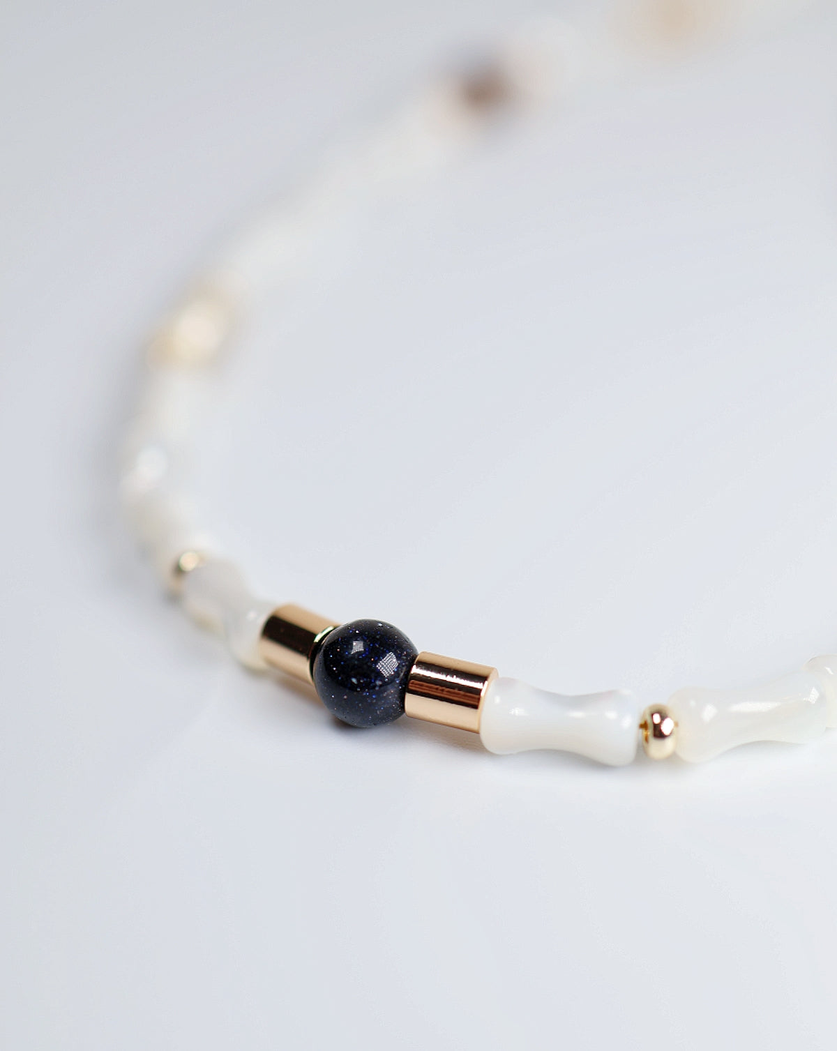 MOTHER OF PEARL BAMBOO NECKLACE