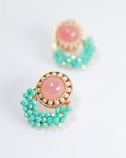 VINTAGE PEACH BLOSSOM STUD