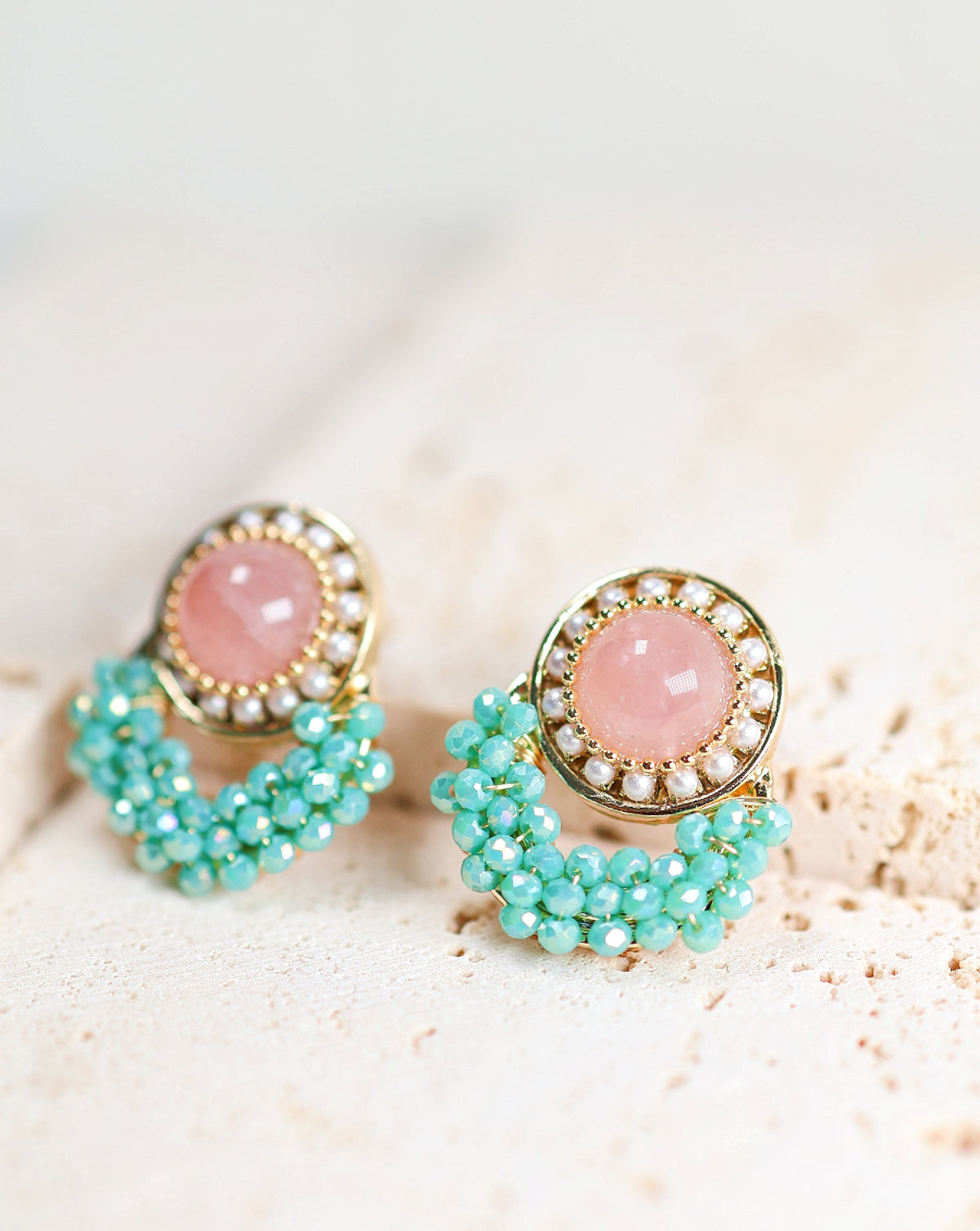 VINTAGE PEACH BLOSSOM STUD