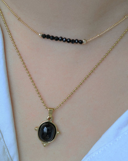 Café NOIR  ELEGANCE NECKLACE - BLACK ONYX