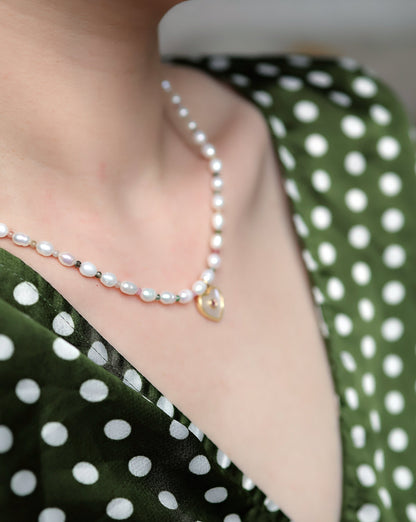 PRINCESS PEARL HEART NECKLACE