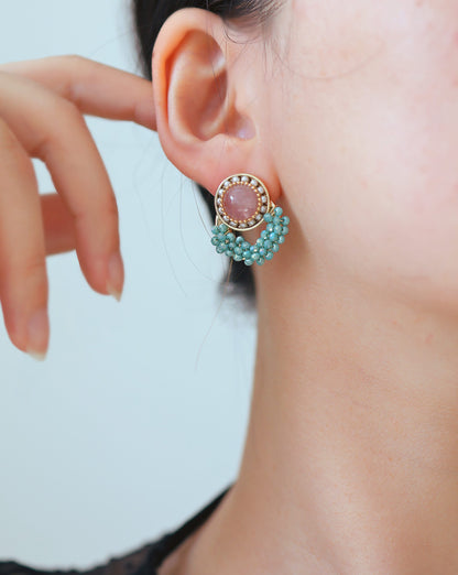 VINTAGE PEACH BLOSSOM STUD