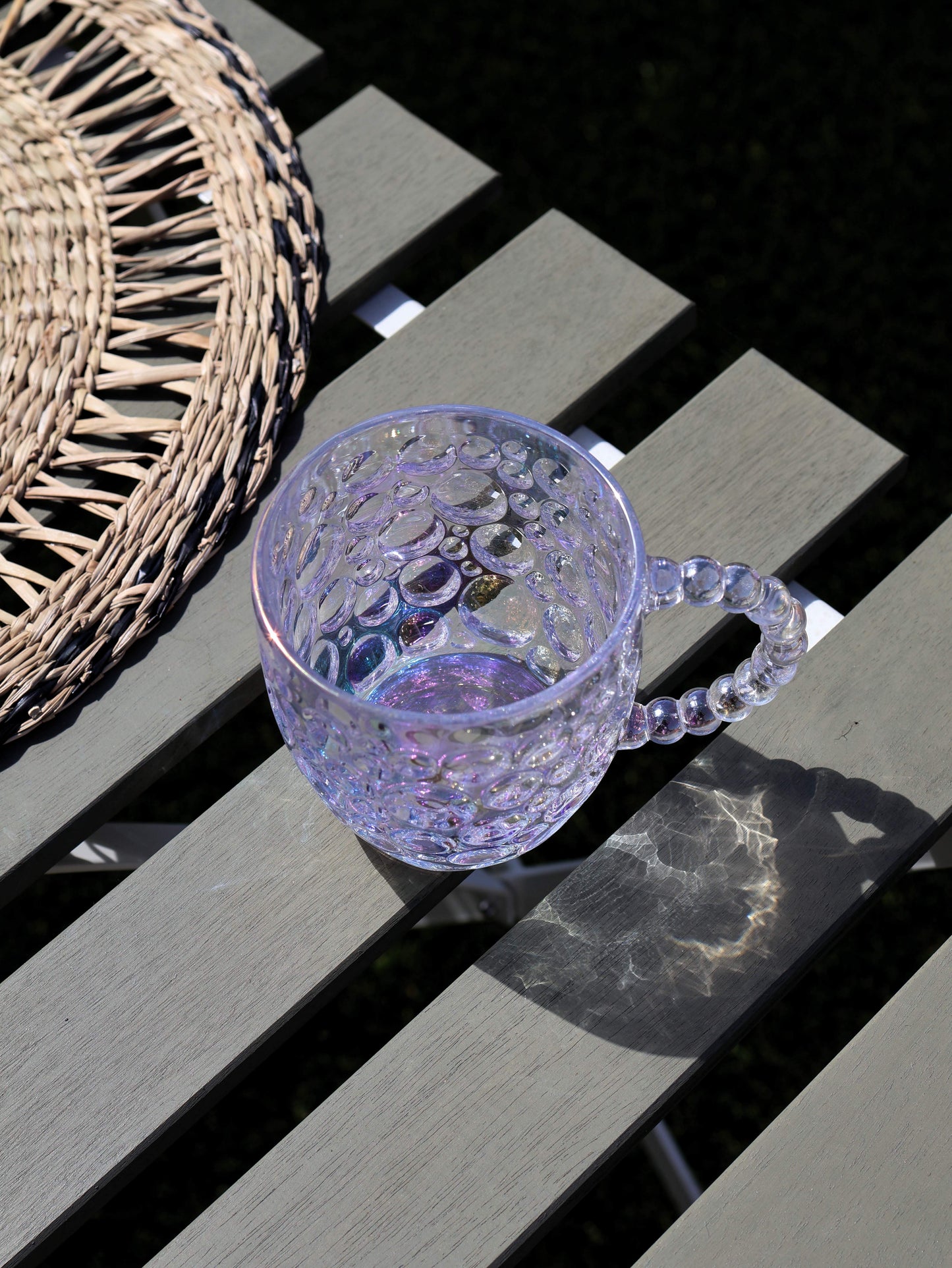 Bubble Lustered Glass Cup