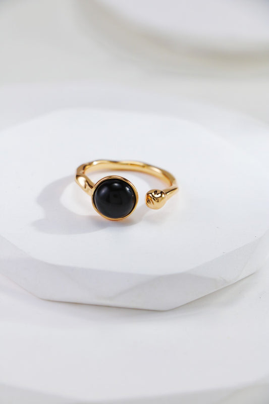 MOLTEN BLACK ONYX OPEN RING