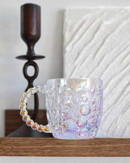 Bubble Lustered Glass Cup