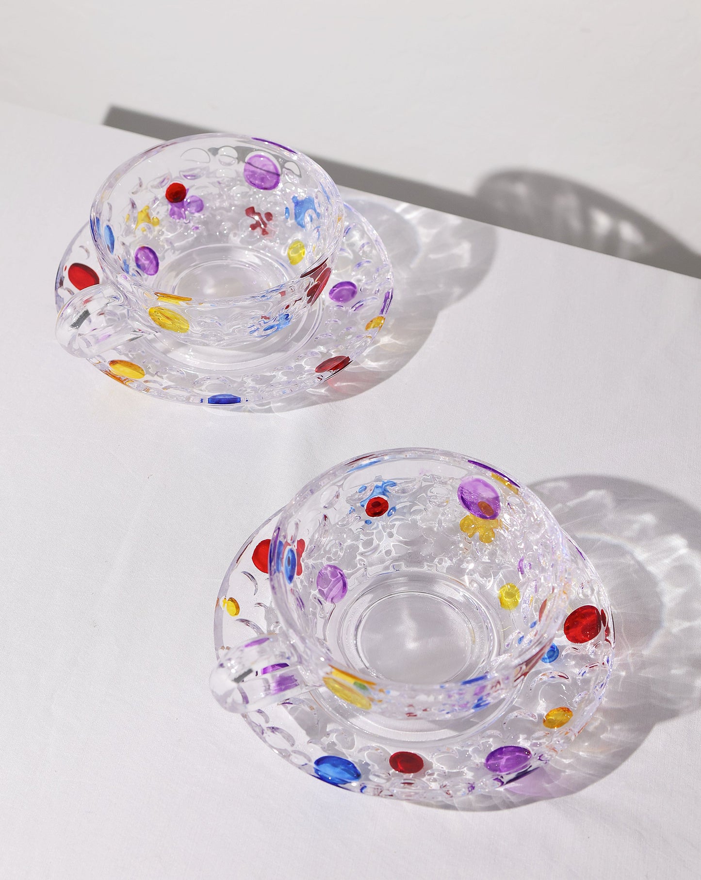 Hand-Painted Wonderland Polka Dot Cup with Saucer