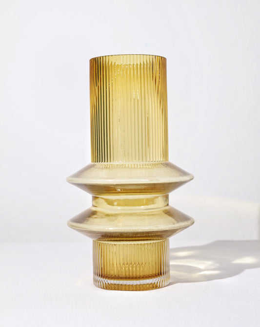 Nova Cylinder Glass Vase - Amber