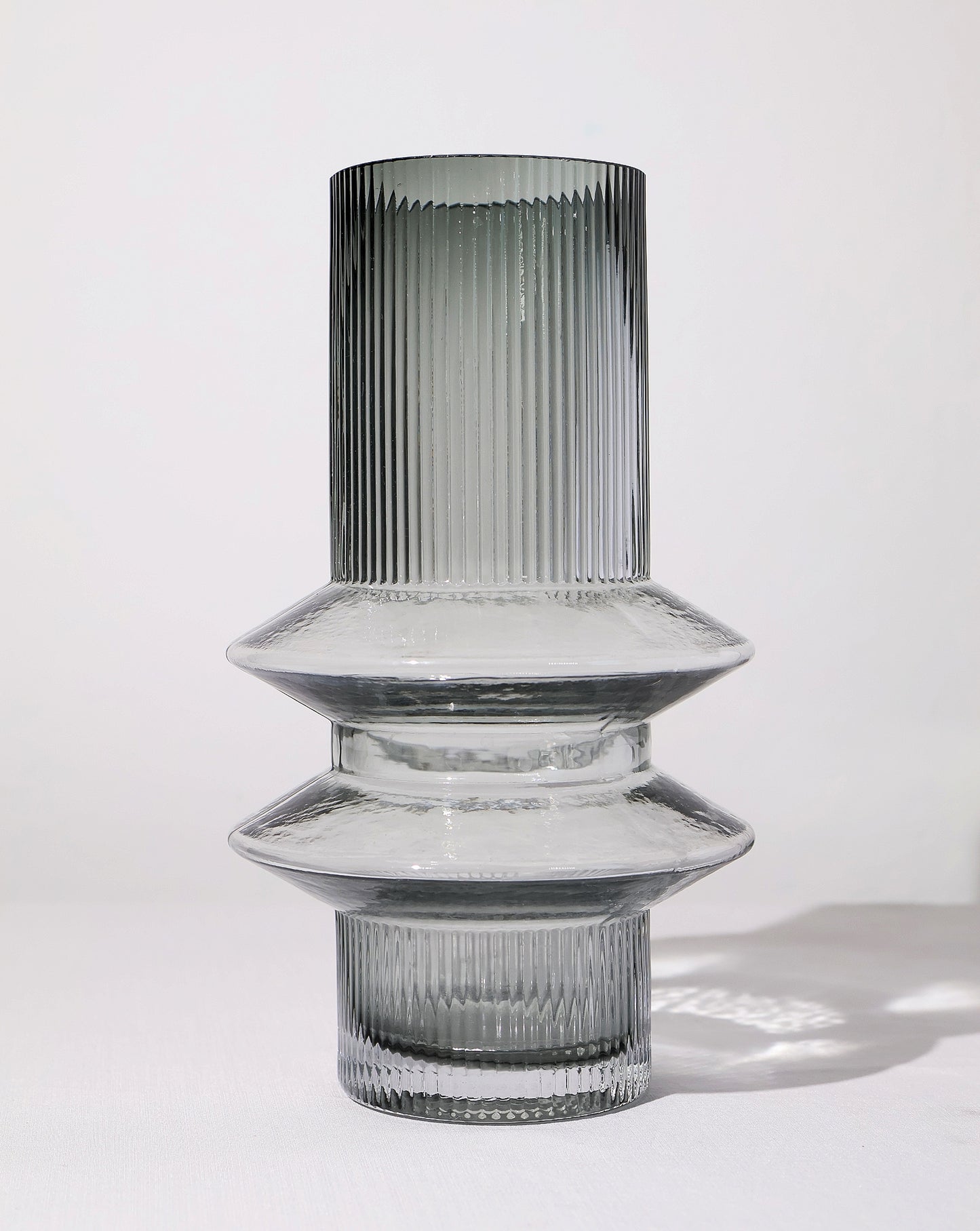 Nova Cylinder Glass Vase - Smoke Gray