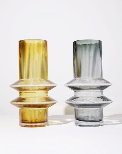 Nova Cylinder Glass Vase - Amber