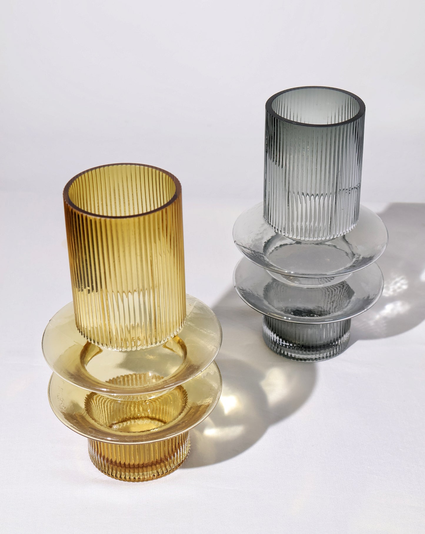 Nova Cylinder Glass Vase - Smoke Gray