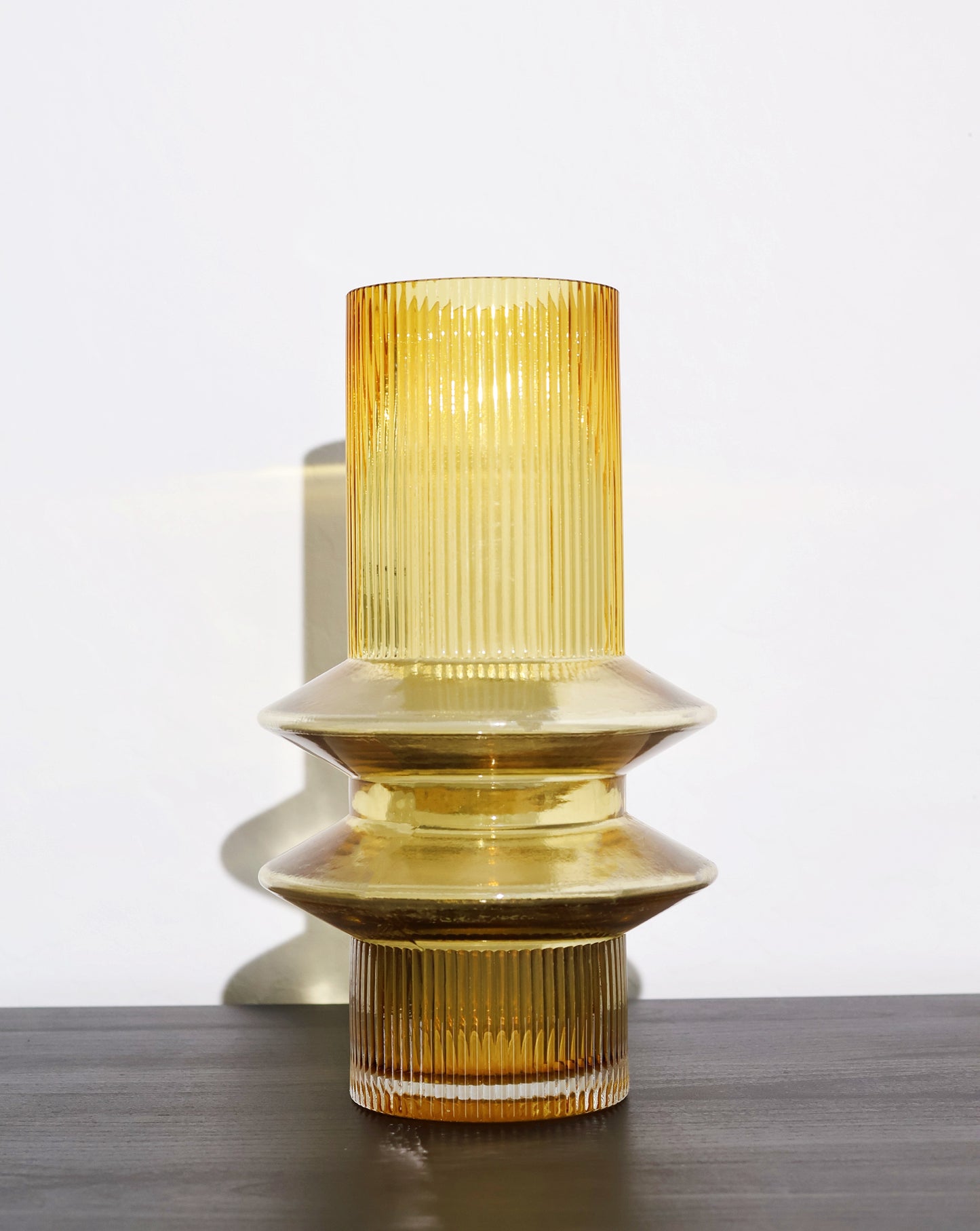 Nova Cylinder Glass Vase - Amber