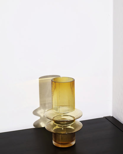 Nova Cylinder Glass Vase - Amber