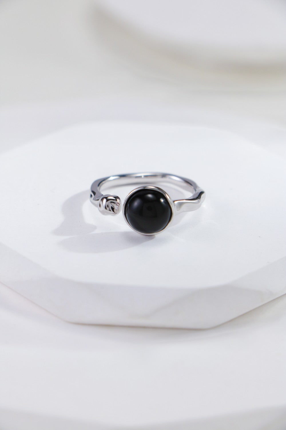 MOLTEN BLACK ONYX OPEN RING