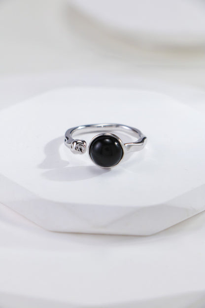 MOLTEN BLACK ONYX OPEN RING