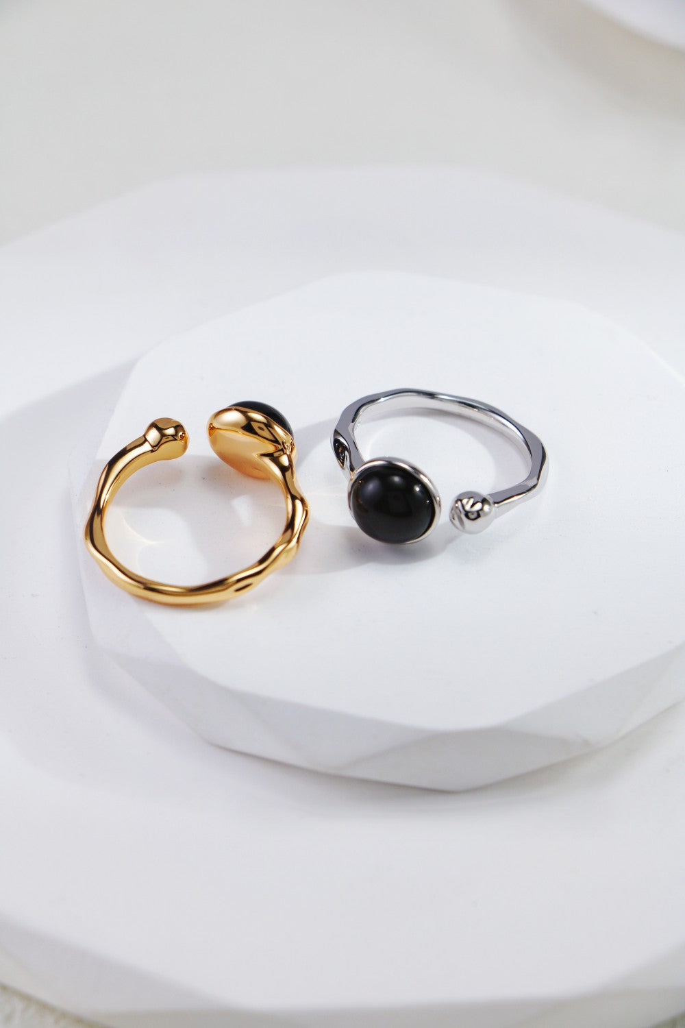 MOLTEN BLACK ONYX OPEN RING