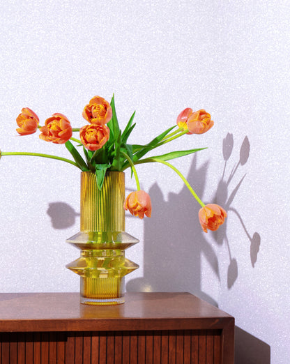 Nova Cylinder Glass Vase - Amber