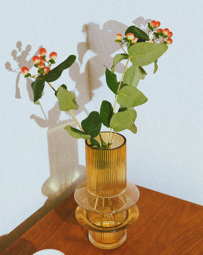 Nova Cylinder Glass Vase - Amber