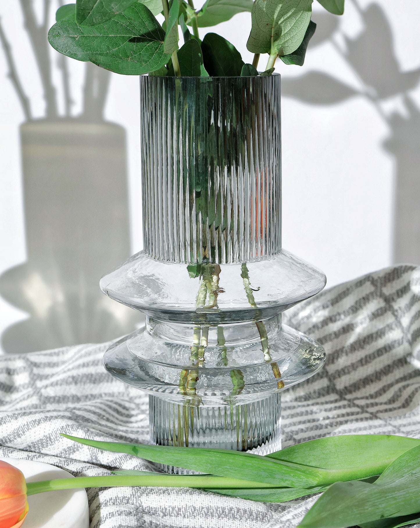 Nova Cylinder Glass Vase - Smoke Gray