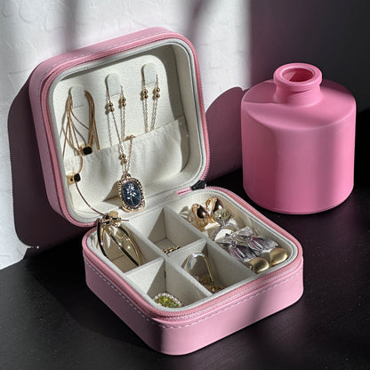 Pink Travel Jewelry Organizer