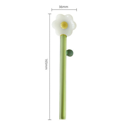 Daisy & Tulip Glass Spoon Stirrers