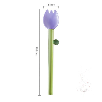 Daisy & Tulip Glass Spoon Stirrers