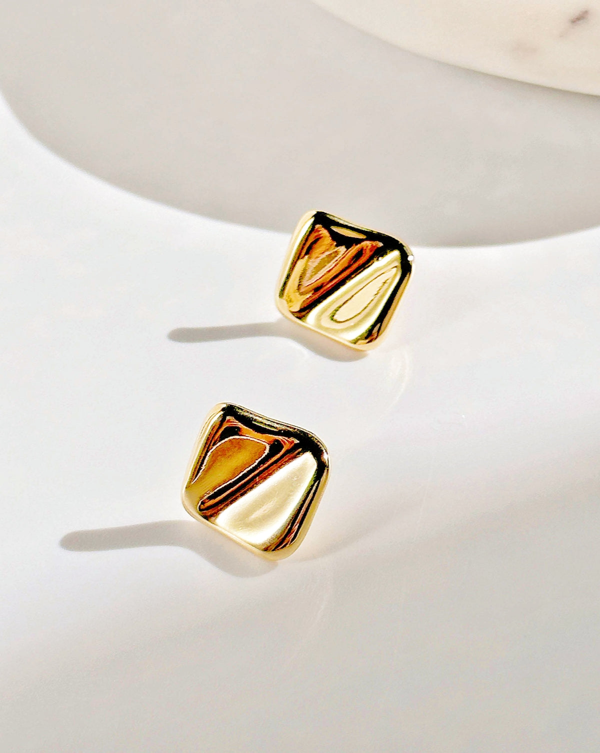 GEOMETRIC FOLDED SQUARE STUDS