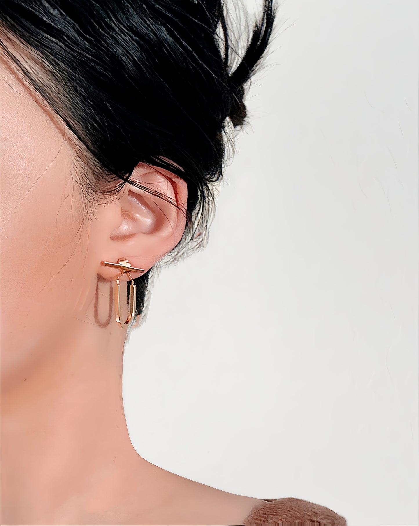 GEOMETRIC ARC DANGLE EARRINGS