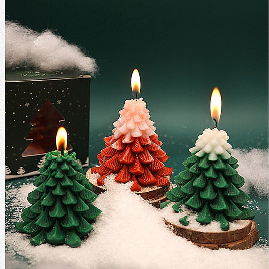 Snow Top Christmas Tree Scented Candle - Gift Box