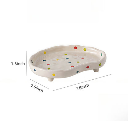 Polka Dot Decorative Tray – Jewelry, Perfume, and Candle Organizer