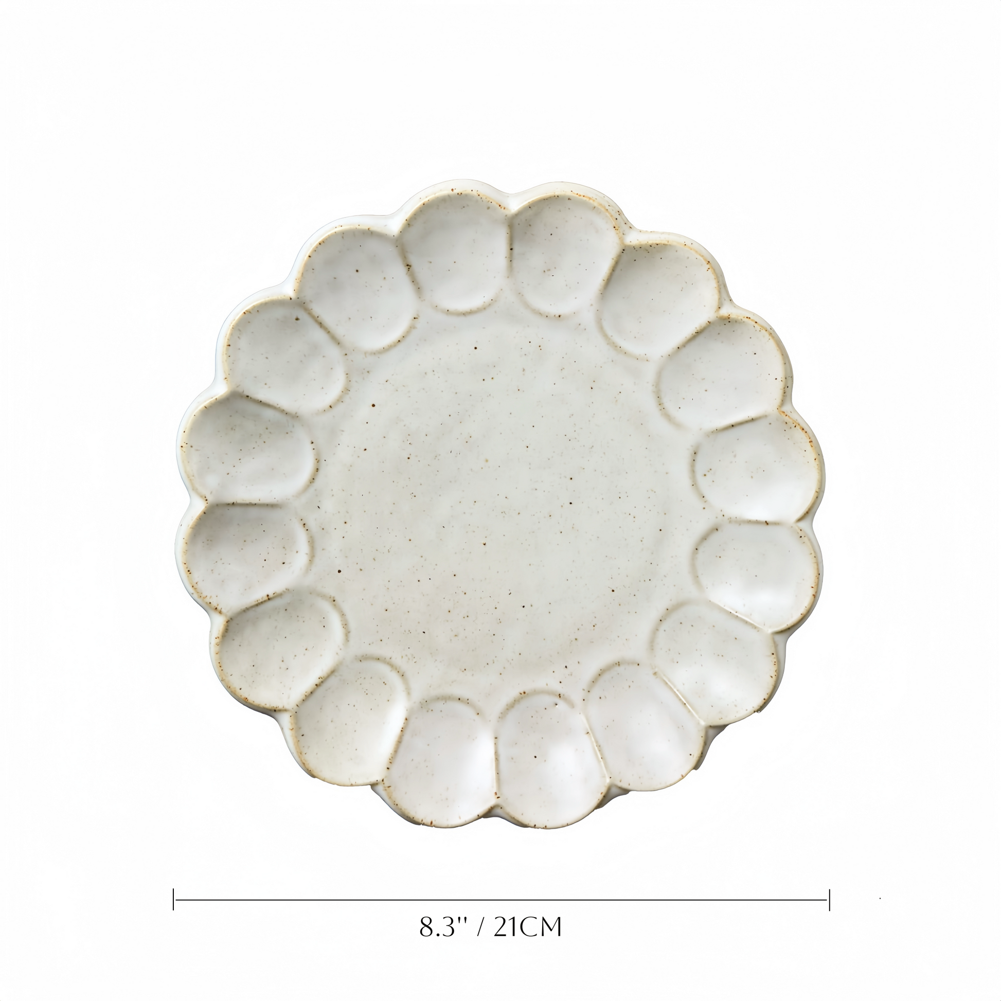 Unique ceramic dish with natural imperfections from handcrafting

