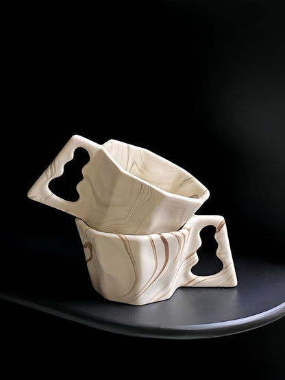 Dishwasher-safe octagonal coffee cups – elegant and practical for daily use.